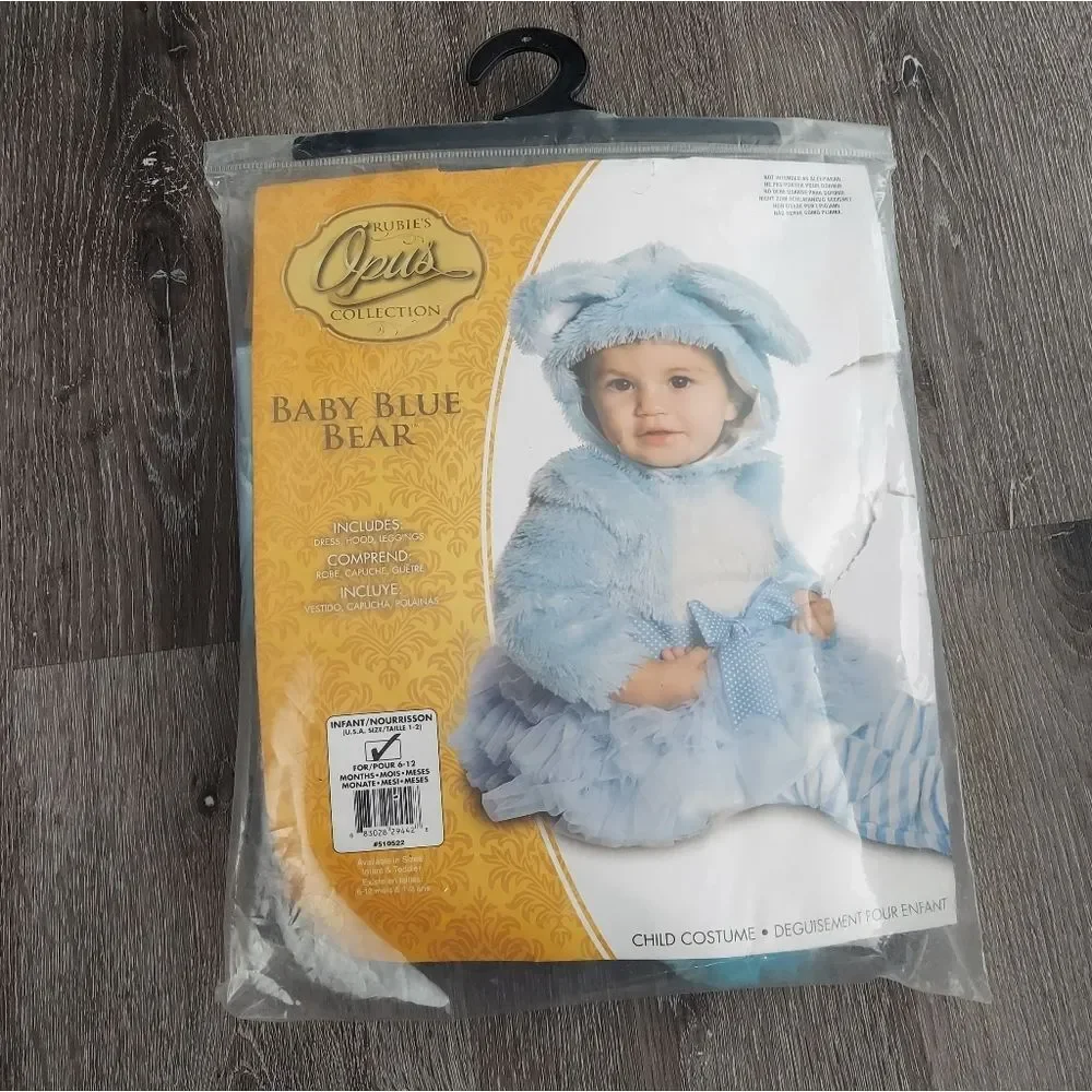 NEW Rubie's Halloween Costume Baby Blue Bear, Infant 6-12 MONTHS
